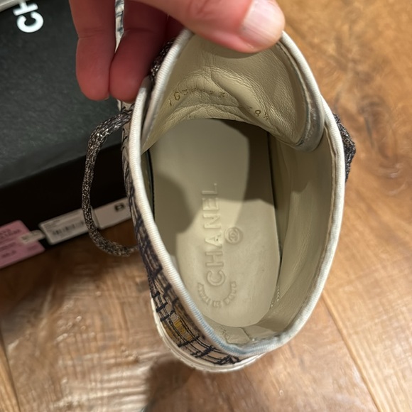 Chanel tweed and fabric high top sneakers - Picture 11 of 13